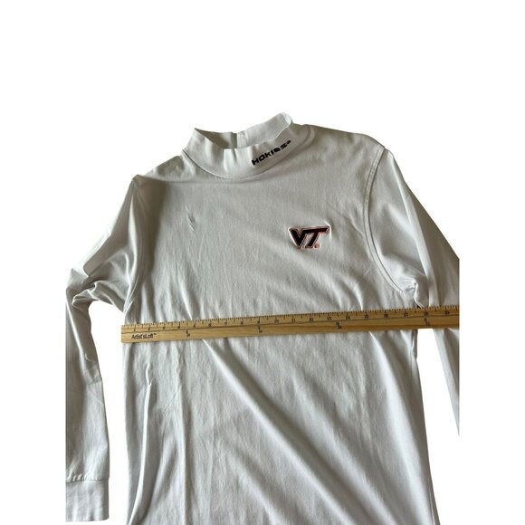 Virginia Tech VT Hokies Colosseum White Mock Neck Long Sleeve Shirt Sz Med - Picture 5 of 8